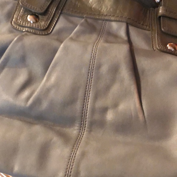 Coach, Soho, Pleated Tote, Grey Leather, Silver tone Hardware Accents, GUC - Picture 13 of 16